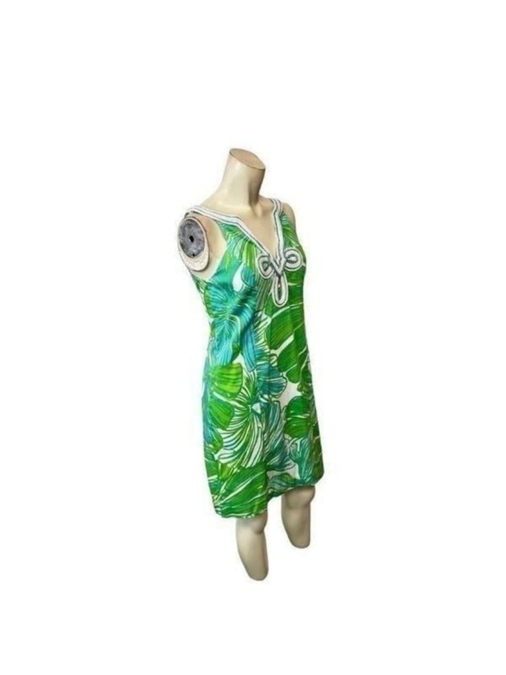 Lilly Pulitzer Green Sheen Fronds Placed Tessa Shift Dress Style 20055 Size 0 - Picture 4 of 7